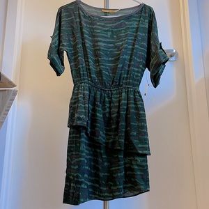 Alice and Olivia, army print mini dress, XS with tags NEW